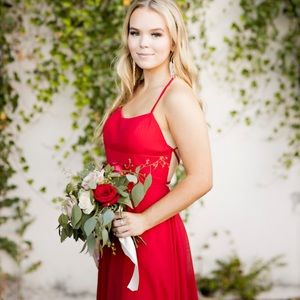 Red  dress! Size 2! Perfect for prom. Great condition. Square neck line!